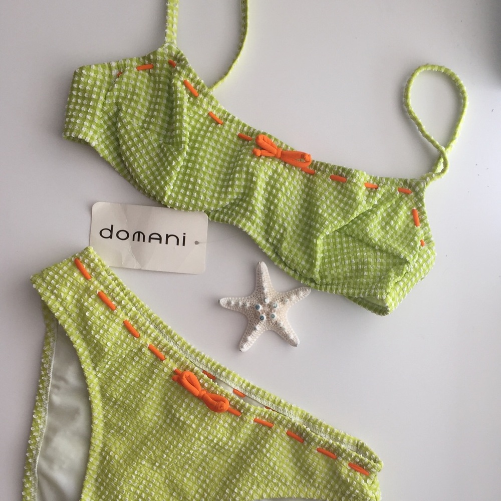 DOMANI Green Polka Dot Bikini Set